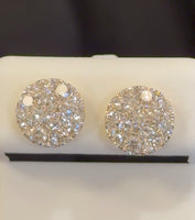 
              1.32 CARAT CERTIFIED LAB GROWN DIAMONDS 10 MM STERLING SILVER GOLD PLATED STUDS EARRINGS
            