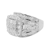 
              3.08 CARAT CERTIFIED LAB GROWN DIAMONDS STERLING SILVER RHODIUM PLATED ENGAGEMENT WEDDING RING
            
