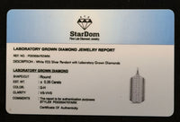 
              .35 CARAT CERTIFIED LAB GROWN DIAMONDS STERLING SILVER RHODIUM PLATED 1.50 INCHES PENDANT
            