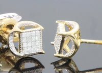 
              .15 CARAT REAL DIAMONDS STERLING SILVER YELLOW GOLD PLATED MENS WOMENS 5 mm EARRINGS STUDS
            