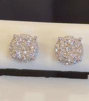 
              .94 CARAT CERTIFIED LAB GROWN DIAMONDS 8 MM STERLING SILVER RHODIUM PLATED STUDS EARRINGS
            