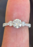 
              14K WHITE GOLD 2 CARAT LAB GROWN DIAMONDS ENGAGEMENT WEDDING RING
            