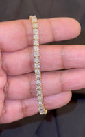 
              1.97 CARAT LAB GROWN DIAMONDS STERLING SILVER GOLD PLATED 7 INCHES 4 MM BRACELET
            