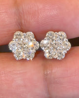 
              2.08 CARAT CERTIFIED LAB GROWN DIAMONDS 11 MM STERLING SILVER GOLD PLATED STUDS EARRINGS
            