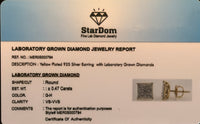 
              .46 CARAT CERTIFIED LAB GROWN DIAMONDS 7.5 MM STERLING SILVER GOLD PLATED STUDS EARRINGS
            