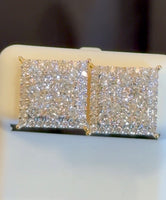 
              1.98 CARAT STERLING SILVER GOLD PLATED 12 MM CERTIFIED LAB GROWN DIAMONDS STUDS EARRINGS
            