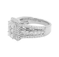 
              1.42 CARAT CERTIFIED LAB GROWN DIAMONDS STERLING SILVER RHODIUM PLATED ENGAGEMENT WEDDING RING
            