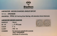 
              2.19 CARAT CERTIFIED LAB GROWN DIAMONDS 10 MM STERLING SILVER RHODIUM PLATED STUDS EARRINGS
            