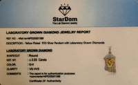 
              2.53 CARAT CERTIFIED LAB GROWN DIAMONDS STERLING SILVER GOLD PLATED 2.25 INCHES JESUS CROSS PENDANT
            