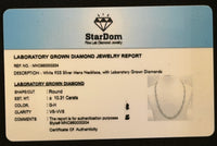 
              10.31 CARAT CERTIFIED LAB GROWN DIAMONDS STERLING SILVER 22 INCHES 38.87 GRAMS 10 MM CHAIN NECKLACE
            