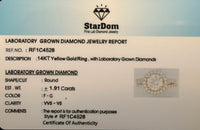 
              14K YELLOW GOLD 1.91 CARAT CERTIFIED LAB GROWN DIAMONDS ENGAGEMENT RING WEDDING BAND BRIDAL SET
            