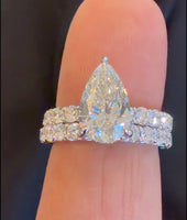 
              14K WHITE GOLD 4.50 CARAT CERTIFIED LAB GROWN DIAMONDS ENGAGEMENT RING WEDDING BAND BRIDAL SET
            