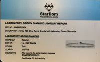 
              8.22 CARAT CERTIFIED LAB GROWN DIAMONDS STERLING SILVER 8 INCHES 3 MM TENNIS BRACELET
            
