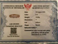 
              7.39 CARAT CERTIFIED LAB GROWN DIAMONDS STERLING SILVER GOLD PLATED 8 INCHES 10 MM BRACELET
            