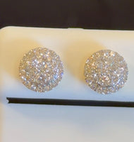 
              .79 CARAT CERTIFIED LAB GROWN DIAMONDS 8.5 MM STERLING SILVER GOLD PLATED STUDS EARRINGS
            