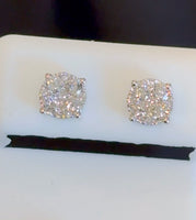 
              .55 CARAT STERLING SILVER 6 MM CERTIFIED LAB GROWN DIAMONDS STUDS EARRINGS
            