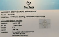 
              14K WHITE GOLD 1.63 CARAT CERTIFIED LAB GROWN DIAMONDS ENGAGEMENT WEDDING RING
            