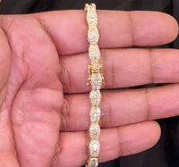 
              10K YELLOW GOLD 4.25 CARAT REAL DIAMOND 13 GRAMS 5 MM 8 INCHES BRACELET
            