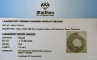 
              11.68 CARAT LAB GROWN DIAMONDS STERLING SILVER GOLD PLATED 22 INCHES 71.89 GRAMS 9 MM CUBAN LINK CHAIN NECKLACE
            