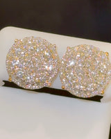 
              2.07 CARAT STERLING SILVER GOLD PLATED 14 MM CERTIFIED LAB GROWN DIAMONDS STUDS EARRINGS
            