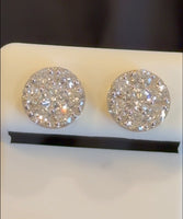 
              1.86 CARAT CERTIFED LAB GROWN DIAMONDS STERLING SILVER GOLD PALTED 10 MM STUDS EARRINGS
            