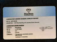 
              14K WHITE GOLD 4 CARAT CERTIFIED LAB GROWN DIAMONDS ENGAGEMENT RING WEDDING BAND BRIDAL SET
            