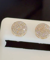 
              10K YELLOW GOLD .50 CARAT NATURAL DIAMONDS 8 MM EARRING STUDS
            