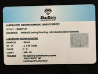 
              3.35 CARAT CERTIFIED LAB GROWN DIAMONDS STERLING SILVER RING
            