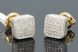 10K YELLOW GOLD .35 CARAT NATURAL DIAMONDS MENS WOMENS 8 mm 100% REAL DIAMONDS EARRINGS STUDS