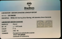 
              1.40 CARAT CERTIFIED LAB GROWN DIAMONDS 10 MM STERLING SILVER RHODIUM PLATED STUDS EARRINGS
            