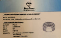 
              2.02 CARAT CERTIFIED LAB GROWN DIAMONDS STERLING SILVER RING
            