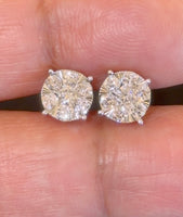 
              .75 CARAT CERTIFIED LAB GROWN DIAMONDS 8 MM STERLING SILVER GOLD PLATED STUDS EARRINGS
            