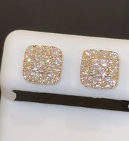 
              1 CARAT STERLING SILVER GOLD PLATED 8 MM CERTIFIED LAB GROWN DIAMONDS STUDS EARRINGS
            