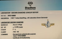 
              14K YELLOW GOLD 5.26 CARAT CERTIFIED LAB GROWN DIAMONDS ENGAGEMENT WEDDING RING
            