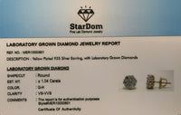 
              1.04 CARAT STERLING SILVER GOLD PLATED 8 MM CERTIFIED LAB GROWN DIAMONDS STUDS EARRINGS
            