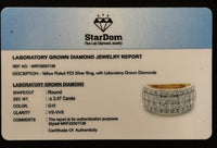 
              2.47 CARAT CERTIFIED LAB GROWN DIAMONDS STERLING SILVER GOLD PLATED RING
            