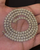 
              2 CARAT NATURAL DIAMOND STERLING SILVER RHODIUM PLATED 22 INCHES 4 MM 36.75 GRAM FANUC TENNIS CHAIN NECKLACE
            