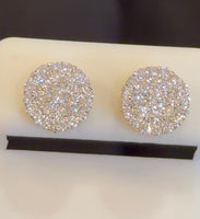 
              1.07 CARAT CERTIFIED LAB GROWN DIAMONDS 9.5 MM STERLING SILVER GOLD PLATED STUDS EARRINGS
            