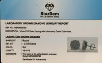 
              .58 CARAT CERTIFIED LAB GROWN DIAMONDS 10 MM STERLING SILVER RHODIUM PLATED STUDS EARRINGS
            