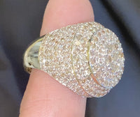 
              10K YELLOW GOLD 6.50 CARAT MENS REAL DIAMOND ENGAGEMENT WEDDING PINKY RING BAND
            