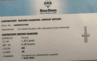 
              1.20 CARAT CERTIFIED LAB GROWN DIAMONDS STERLING SILVER 1.50 INCHES CROSS PENDANT
            