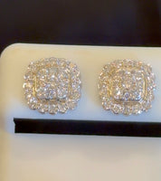 
              .99 CARAT CERTIFIED LAB GROWN DIAMONDS 10 MM STERLING SILVER RHODIUM PLATED STUDS EARRINGS
            