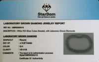 
              6.22 CARAT LAB GROWN DIAMONDS STERLING SILVER 8.50 INCHES 10 MM CUBAN LINK BRACELET
            