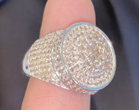 
              10K WHITE GOLD 4.50 CARAT MENS REAL DIAMOND ENGAGEMENT WEDDING PINKY RING BAND
            