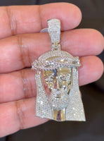 
              2.48 CARAT LAB GROWN DIAMONDS STERLING SILVER 2.50 INCHES JESUS CROSS PENDANT
            