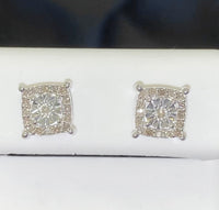 
              .20 CARAT NATURAL DIAMONDS STERLING SILVER 7 MM EARRINGS STUDS
            