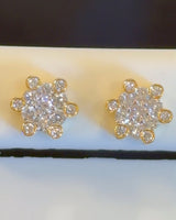 
              1.06 CARAT CERTIFIED LAB GROWN DIAMONDS 9 MM STERLING SILVER GOLD PLATED STUDS EARRINGS
            
