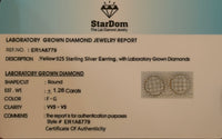 
              1.26 CARAT STERLING SILVER GOLD PLATED 13 MM CERTIFIED LAB GROWN DIAMONDS STUDS EARRINGS
            