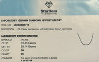 
              10.25 CARAT CERTIFIED LAB GROWN DIAMONDS STERLING SILVER GOLD PLATED 22 INCHES 38.14 GRAMS 4.5 MM CHAIN NECKLACE
            