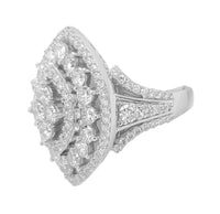 
              2.63 CARAT CERTIFIED LAB GROWN DIAMONDS STERLING SILVER RHODIUM PLATED ENGAGEMENT WEDDING RING
            
